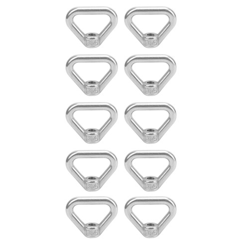 10pcs Silver Screw Nut 304 Stainless Steel Triangle Ring Nut Eye Nut Fastener M8
