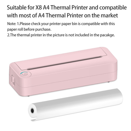 A4 Thermal Paper 5 Roll(6m,Φ30mm) for Portable Thermal Printer BPF Free Material Safe High Quality Printing Paper Roll Perfect for Photo Picture Receipt Memo PDF File Webpage Printing Instant Photo