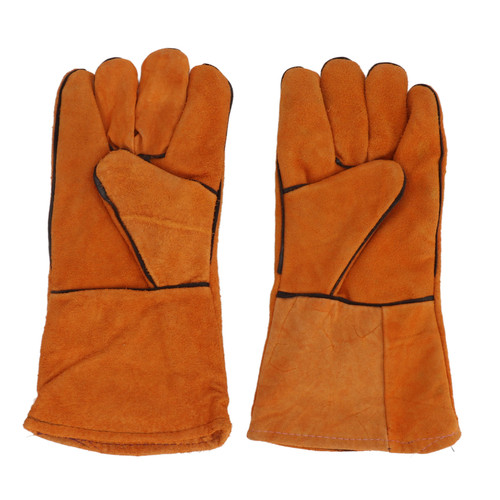 1 Pair of Garden Safety Gloves Soft Stab Wear Resistant Protective for Work Mid Length Yellow