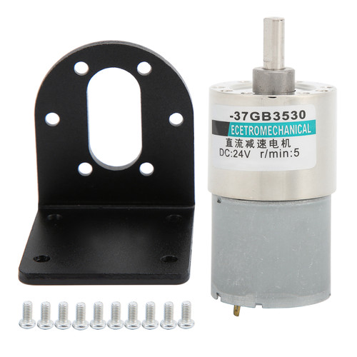DC Gear Motor Micro Small Low Speed Large Torsion Permanent Magnet 24V XD37GB3530 Bracket(5rpm/min )