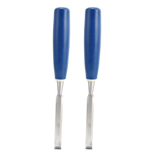 2pcs Wood Chisels High Hardness Wood Carving Chisel Set with Blue Handle for Woodworking Flat Chisel Slotting Chisel1/2in