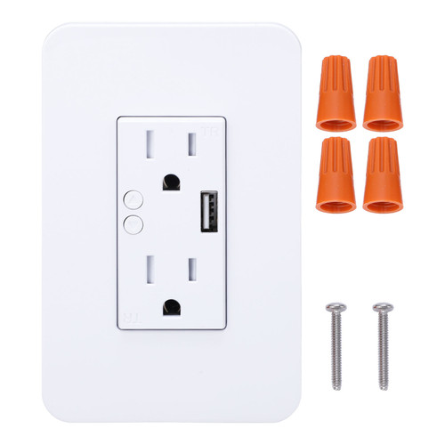 WiFi Smart Wall Socket Family Sharing Voice Control Timer Setting Power Wall Outlet 2.4GHz AC110‑125V