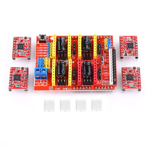 CNC Shield Expansion Board 4Pcs A4988 Stepper Motor Driver For Engraver 3D Printer