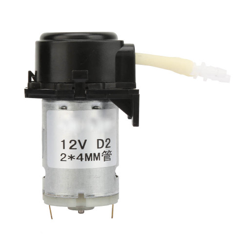 D-2 2*4mm DC 12V DIY Peristaltic Liquid Pump Dosing Pump for Laboratory Analytic(Black)