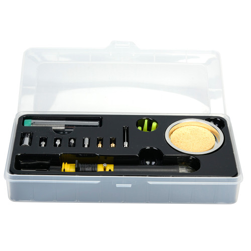 12 in 1 Ignition Butane Gas Soldering Iron Portable Cordless Welding Torch Kit (Yellow)