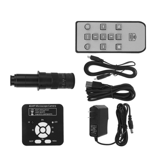 FHD USB Microscope Camera 41MP Microscope Camera with 180X C Mount Lens for Industry Phone PCB WeldingUS Plug