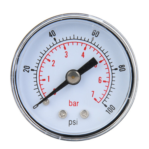 Mechanical Pressure Gauge for Air Oil Water 1/8inch BSPT Back Connection (0-100psi 0-7bar)