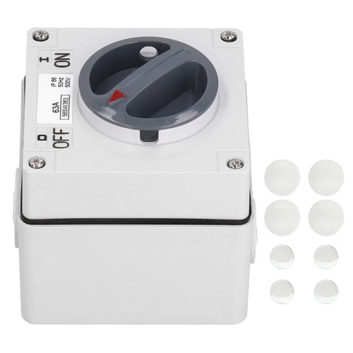 Outdoor Waterproof Switch Socket Dustproof Isolation Rotary OnOff Buttons Indicators 500V(3P63A )