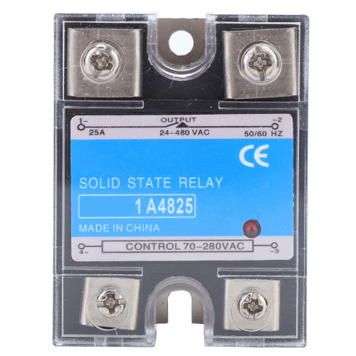 Single Phase Solid State Relay 70-280VAC Input 24-480VAC Load AC AC SSR Electrical Equipment for CNC Machinery(BERM-1 A4825（25A） )