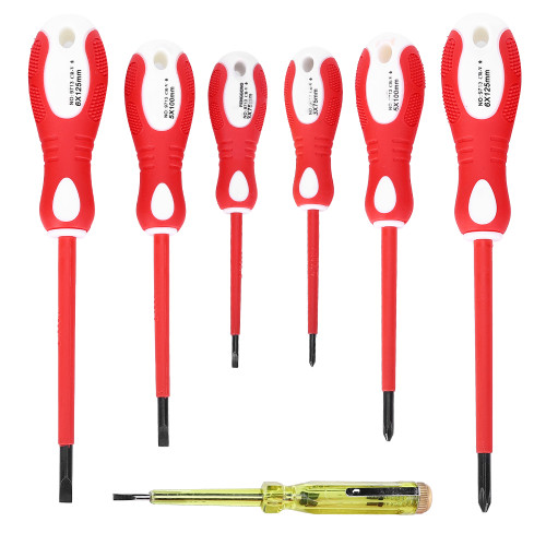 7PCs Insulated Screwdriver Set Portable Magnetic Electrician Tools Repair Kit with Electric Pen