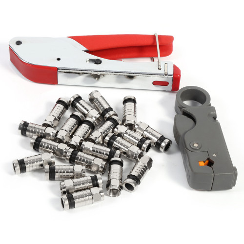 Adjustable Compression Tool for RG59 RG6 BNC RCA Connector Coax Crimper F Type