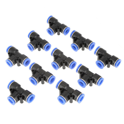 10 pcs 10mm 3/8 T Type Pneumatic Connector Air Line Quick Fittings Tube Joint
