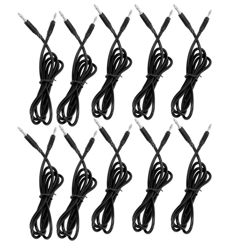 10 Sets Banana Test Lead 4mm Male to Male Brass PA 32A 1000V Set Kit for Electricity Testing Black