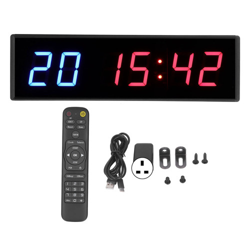 2.3in 6 Digit LED Timer with Remote Control Digital Timing Countdown Interval Timer AC 110‑240V UK Plug