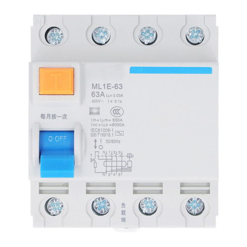 Circuit Breaker 63A 400V 3P+N MCB Protection Switch 6kA Breaking Capacity for Home Safety