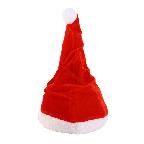 Singing Dancing Xmas Hat Automatic Swing White and Red Colorfast Electric Xmas Hat for Xmas New Year Party