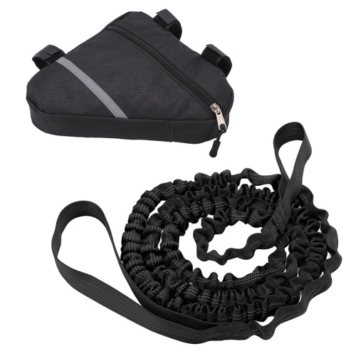 Bike Tow Bungee Attachment Rope Bicycle Pull Behind Strap Traction Leash MTB Trailer for Family Outdoor RidingBlack Tow Rope Set