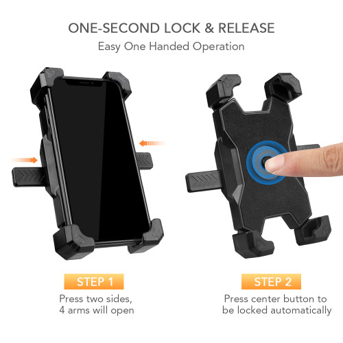 Quick Lock Bicycle Mobile Phone Holder 360° Rotation Adjustable Motorcycle Phone Mount Rear View Mirror Phone Bracket for Mountain Bike Road Bicycle