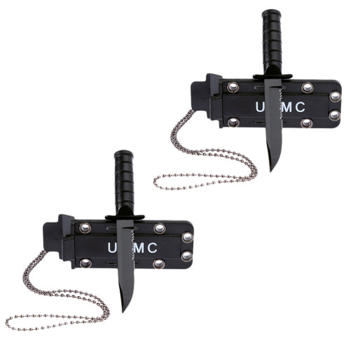 2Pcs Stainless Steel Necklace Knife Pocket Necklace Knife Portable Camping Outdoor Survival Tool