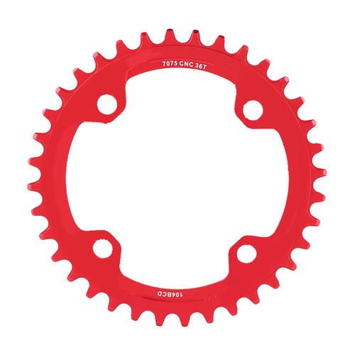 32/34/36/38T BCD 104 Mountain Bike Steel Single Crank Chain Ring Repair Parts (Red 36T)