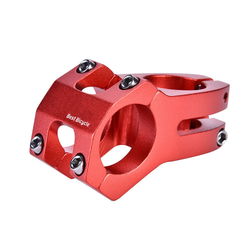 31.8mm Aluminum Alloy Mountain Bike Handlebar Fixed Stem Cycling Accessory (Red)