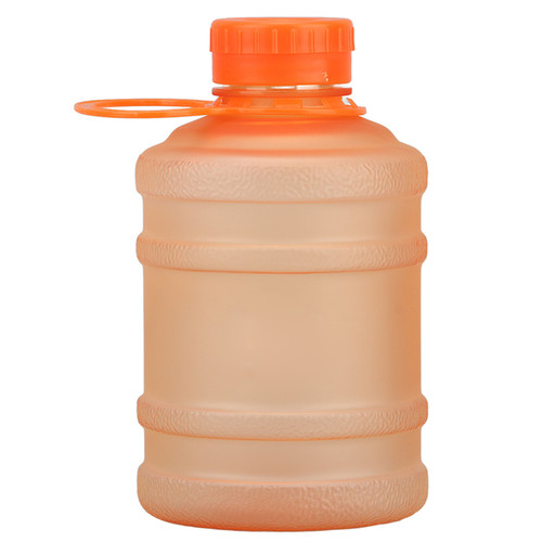 650ml Drinking Jug Portable Large Capacity Frosted Plastic Cute Sports Water Bottle with Carrying Handle Orange