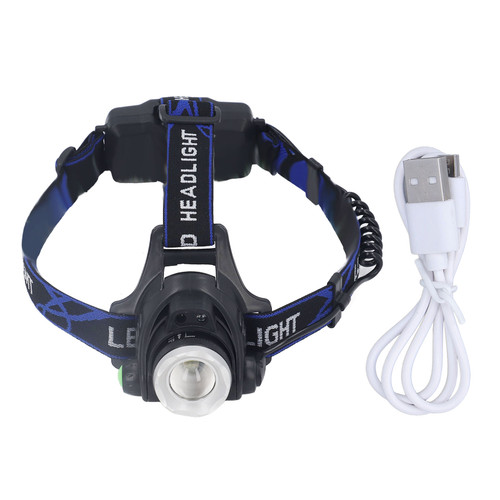 Headlamp Telescopic Zoom 3 Modes USB Charging Camping Fishing Headlight for Outdoor