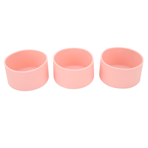 3pcs Protective Silicone Boot Slip Proof High Temperature Resistant Water Bottle Bottom Sleeve Pink