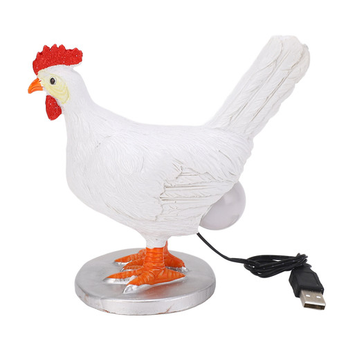 Chicken Egg Lamp 3D Hen Laying Egg Lamp Funny Resin Lifelike Chicken Night Light Decorative Animal Table Lamp for Bedroom