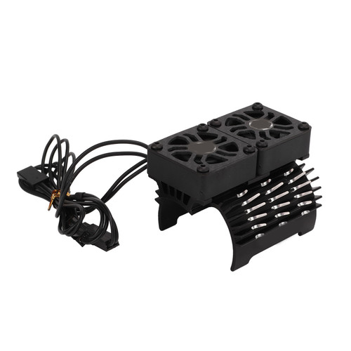 40‑42mm Brushless Motor Cooling Fan Dual Motor Heatsink Radiator for 1/8 Remote Control CarBlack