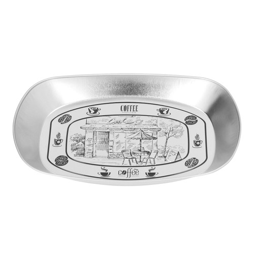 Food Serving Tray Tinplate Camping Tableware Portable Dinner Fruit Plate for Outdoor Picnic Coffee House