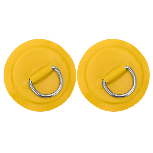 D Ring Pad Patch PVC Inflatable Boat Raft Dinghy Canoe Surfboard Kayak Tie Down FittingYellow