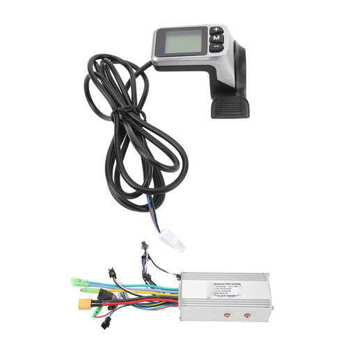 Electric Bike Sine Wave Brushless Controller Kit 36V 48V 1000W 38A 3 Modes Controller 124DX Thumb Throttle Panel Display for Electric Bicycle