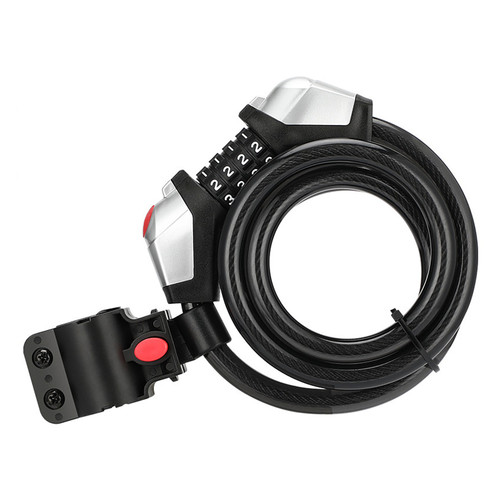 Anti Theft Bike Lock 4 Digit Code Bicycle Security Lock Equipment Bike Lock Cable With LED Light