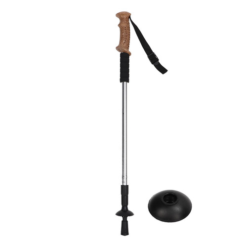 Walking Stick 3 Section Super Light High Strength Anti Slip Ergonomic Telescopic Hiking Pole for Mountain Climbing Silver