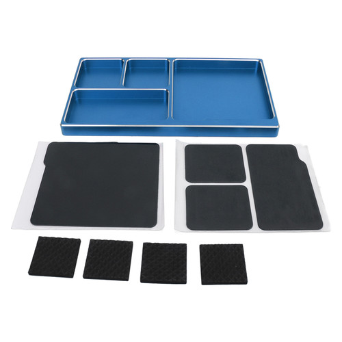 RC Screw Tray Aluminium Alloy with Magnetic Pad RC Repair Tool Screws Disk for Maintenance Outdoor Blue