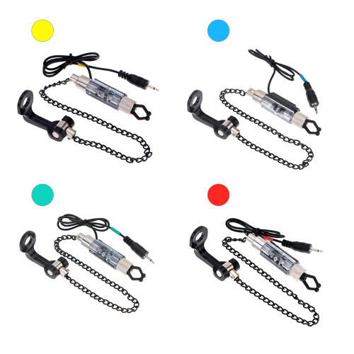 Iron Fishing Bite Alarm Chain Hanger Swinger LED Illuminated Indicator