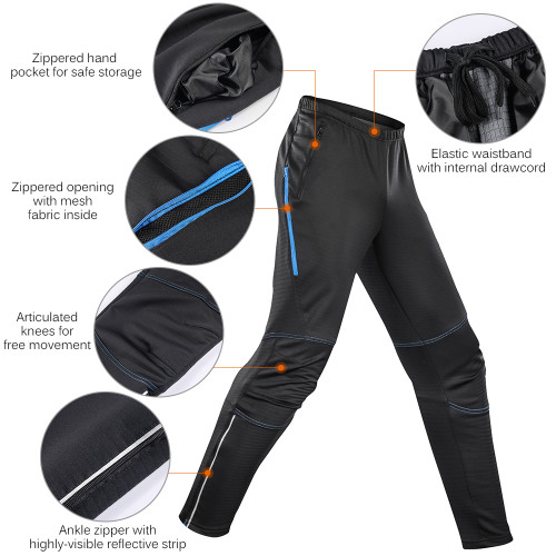 Lixada Men Cycle Clothing Set Waterproof Windproof Thermal Fleece Long Sleeve Bicycle Jacket Jersey with Pants
