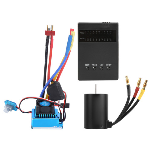 3650 2300KV Brushless Motor 45A Brushless ESC Program Card for 1:10 RC Car Model