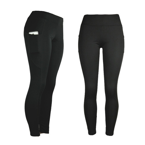 Yoga Leggings High Waist Butt Lifting Side Pockets Running Workout Leggings for Women Black XL