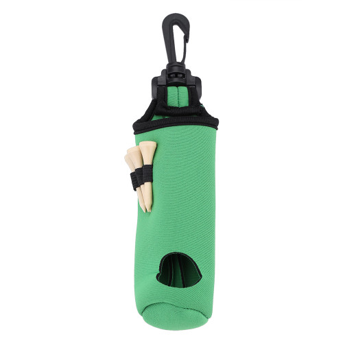 Golf Ball Bag Holder Neoprene Utility Pouch Golfing Tee Accessories Bag With Clip Green