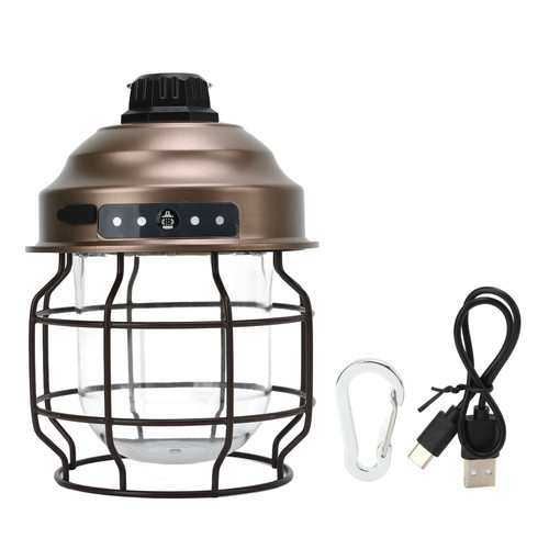 LED Camping Lantern Retro Style Portable Outdoor Rechargeable Camping Lights for Home Camping Outdoor Emergency Copper