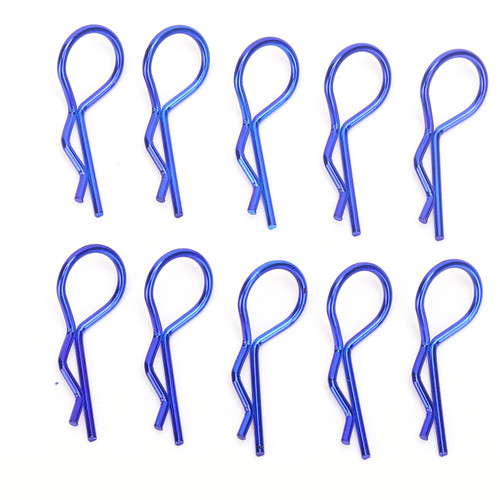10Pcs 13MM RC Car Shell Clip RShape Metal Body Clips Pins for 1/5 1/6 1/8 1/10 RC Car(Blue )