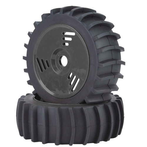 Wheel Rim Hub Tires Rubber Tyres for 1/8 RC Truck Car Accessory (Black)