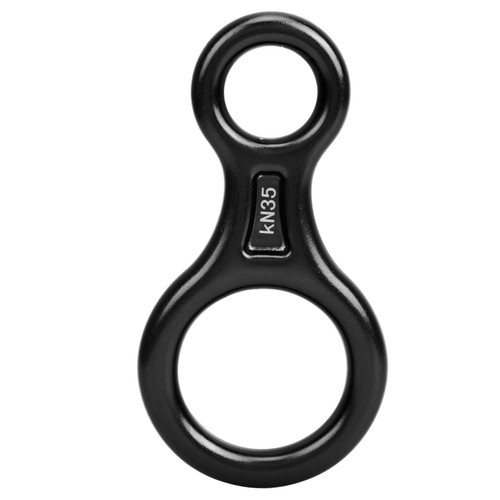 Climbing 35KN Figure 8 Descender Downhill Equipment Alloy Rigging Plate for RappellingBlack