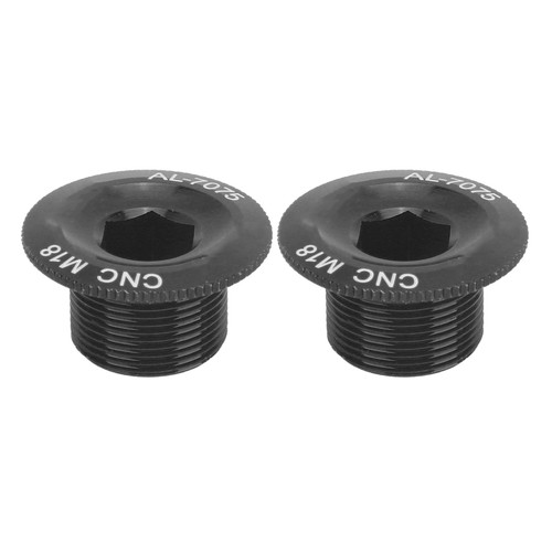 2Pcs Mountain Bike Crank Arm Fixing Bolts Bicycle Aluminum Alloy Crank Cover Screw CapM18 Black
