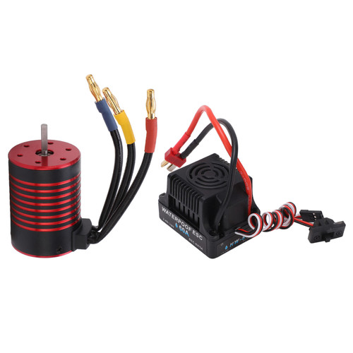GTSHYTENRC 3650 Sensorless Brushless Motor with 60A ESC Electric Speed Controller for 1/10 RC Car 2300KV