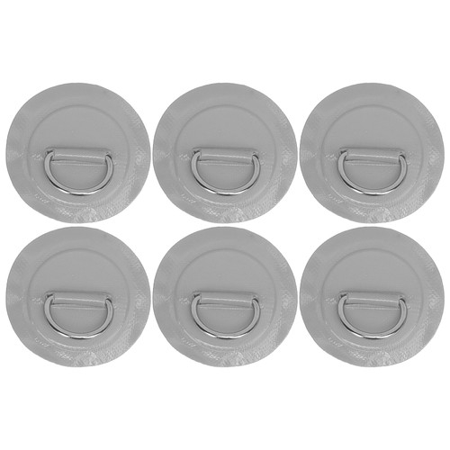 6 Pcs Inflatable Boat DRing Pad Patch PVC Durable Marine Stainless Steel Fixed Buckle(Gray )