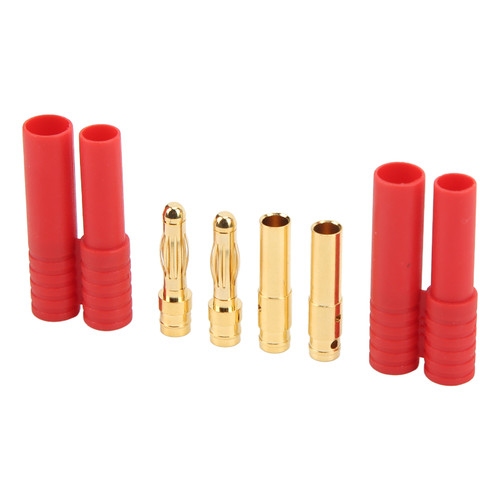 1Pair 4mm Banana Plug Head Gold Plated Banana Connector Adapter with Sleeve for ESC Battery