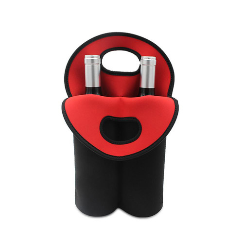 2 Bottle 750ml Wine Travel Carrier and Cooler Bag Outdoor Camping Neoprene Thermal Insulation Bag Picnic Hand Carrying Bag for Travel